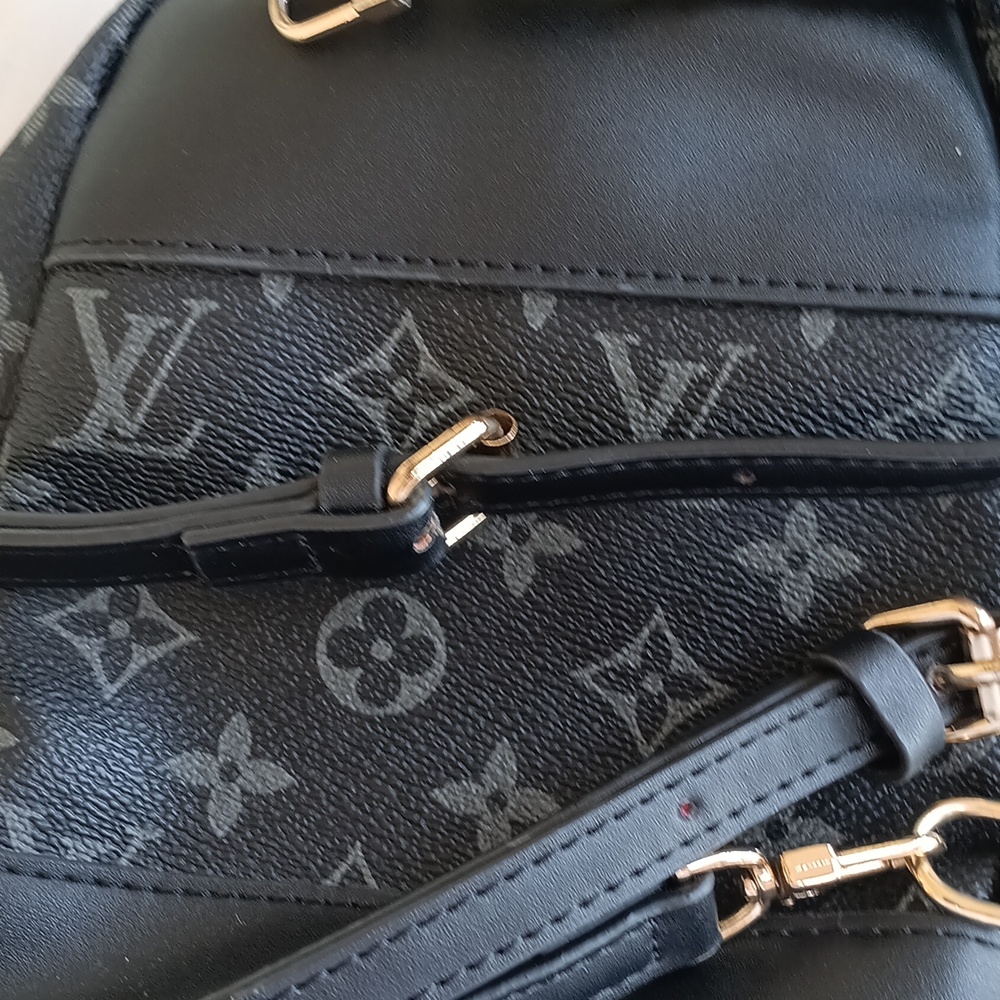 Louis Vuitton Black & Gray Monogram Mini Backpack with Gold Hardware - Picture 2 of 5